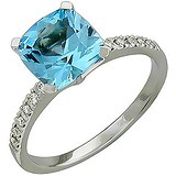 Женское золотое кольцо с бриллиантами и топазом, 1666615