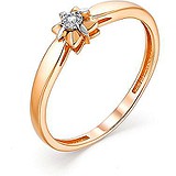 Золотое кольцо с бриллиантом, 1667639