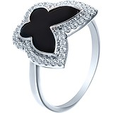 Женское серебряное кольцо с куб. циркониями и перламутром, 1668919