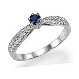 Женское золотое кольцо с бриллиантами и сапфиром, 1681463