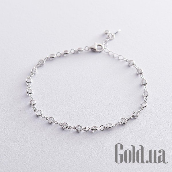 

Женские браслеты Украина, Женский серебряный браслет с куб. циркониями, 20