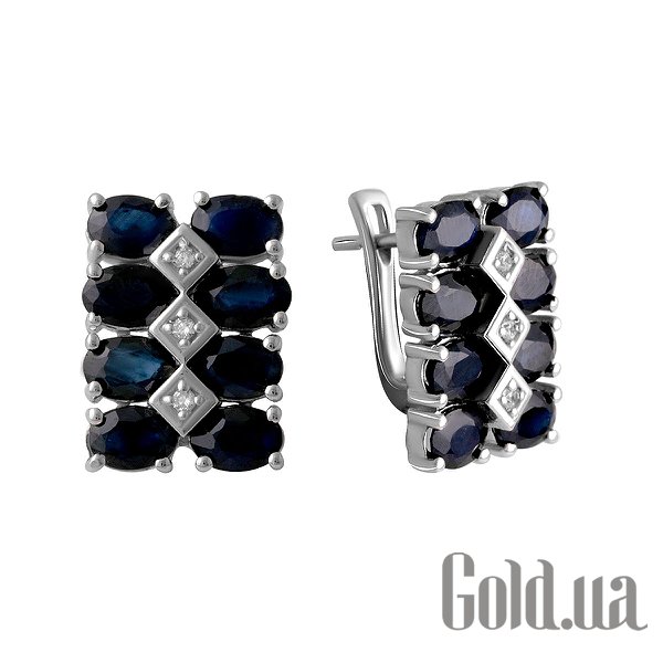 

Серьги Fresh Jewelry, Серебряные серьги с куб. циркониями и сапфирами