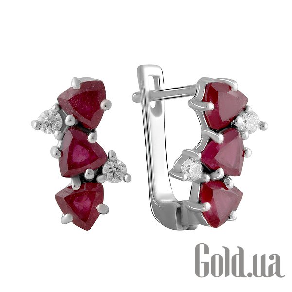 

Серьги Fresh Jewelry, Серебряные серьги с куб. циркониями и рубинами