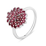 Женское серебряное кольцо с синт. рубинами, 1770295