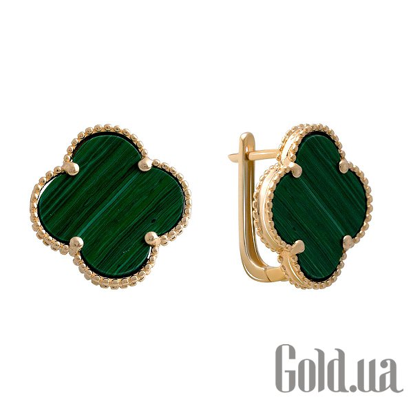 

Серьги Fresh Jewelry, Золотые серьги с малахитами