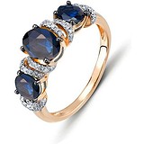Женское золотое кольцо с бриллиантами и сапфирами, 1602872
