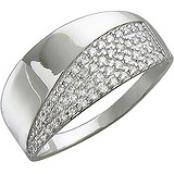 Женское серебряное кольцо с куб. циркониями, 1615416