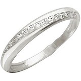 Серебряное обручальное кольцо с куб. циркониями, 1620024