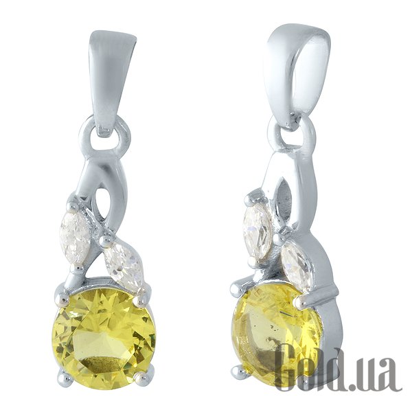 

Женские кулоны Fresh Jewelry, Серебряный кулон с синт. цитрином и куб. циркониями