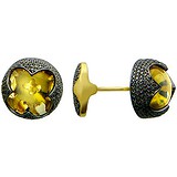 золоті запонки з цитринами і діамантами, 1666872