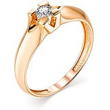 Золотое кольцо с бриллиантом, 1667384
