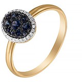 Женское золотое кольцо с бриллиантами и сапфирами, 1685304