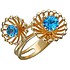 Женское золотое кольцо с топазами - фото 1