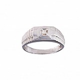 Купить Мужское серебряное кольцо с бриллиантом (RD-3671-Ag_K) по цене 7034 грн., в магазине Gold.ua