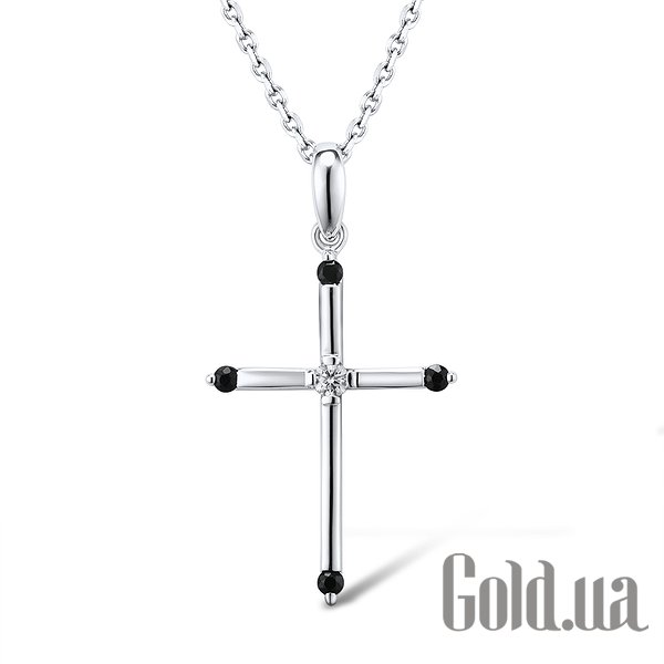 

Кулон-крестик Lurie Jewelry, Золотой кулон с бриллиантом и сапфирами