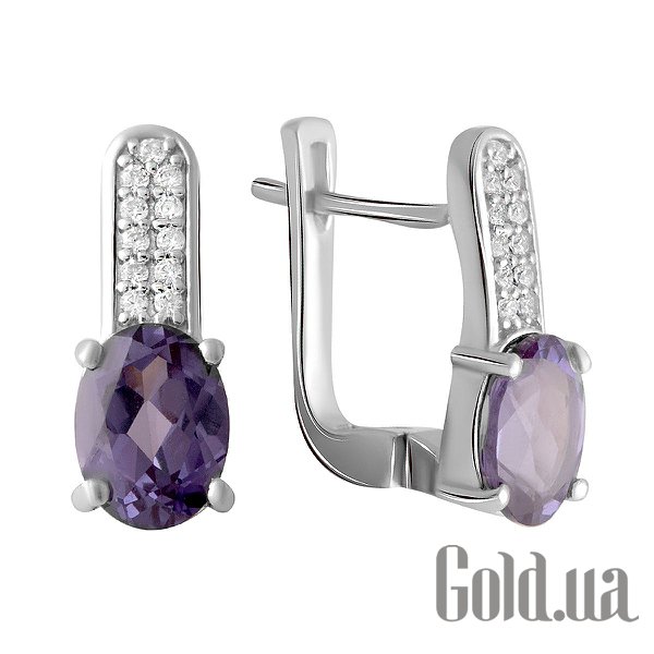 

Серьги Fresh Jewelry, Серебряные серьги с александритами и куб. циркониями