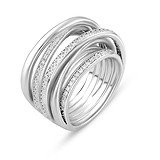 Женское серебряное кольцо с куб. циркониями, 1754936