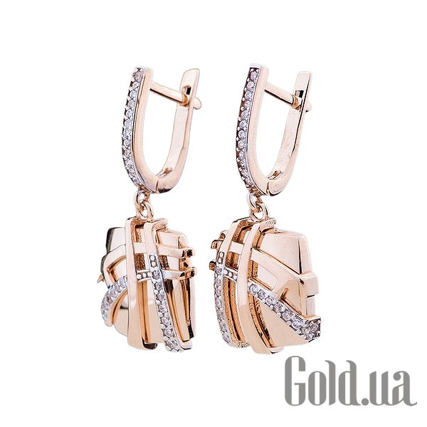 

Серьги с подвесками Украина, Золотые серьги с куб. циркониями