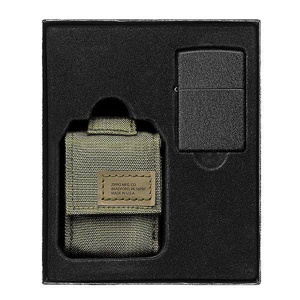 Zippo Зажигалка Blk Crackle Ltr Tactical Pouch OD Green GS 49400