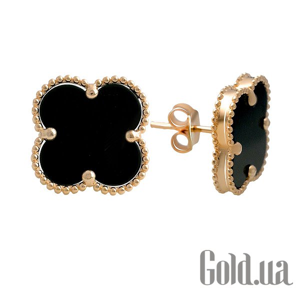 

Серьги-гвоздики Fresh Jewelry, Золотые серьги с ониксами
