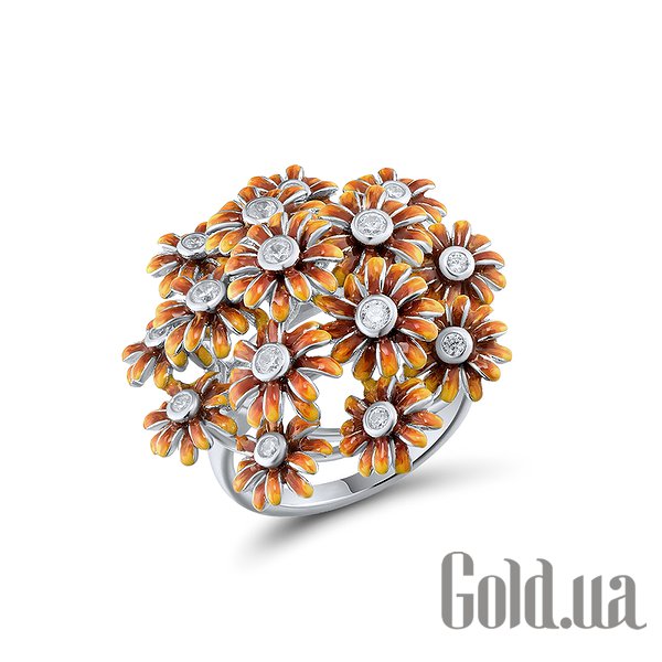 

Женские кольца Lurie Jewelry, Женское серебряное кольцо с куб. циркониями и эмалью, 17