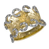 Жіноча золота каблучка з діамантами