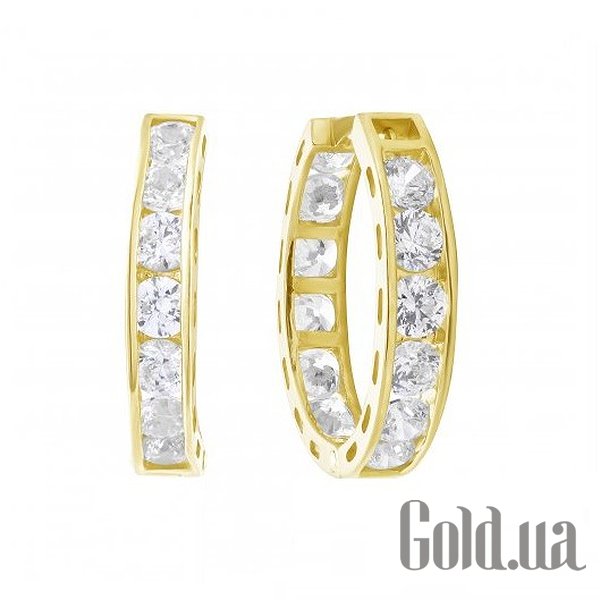 

Серьги-кольца Украина, Золотые серьги с циркониями Swarovski Zirconia