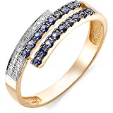 Женское золотое кольцо с бриллиантами и сапфирами, 1603129