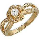 Женское золотое кольцо с куб. циркониями, 1613625
