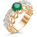 Женское золотое кольцо с бриллиантами и агатом, 1614137