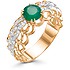Женское золотое кольцо с бриллиантами и агатом - фото 1