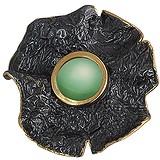 Женское серебряное кольцо с нефритом в позолоте, 1620281