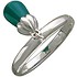 Женское серебряное кольцо с хризопразом - фото 1
