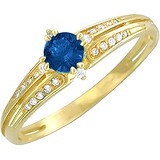Женское золотое кольцо с бриллиантами и сапфиром, 1638713