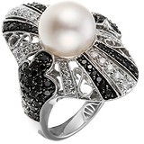 Женское золотое кольцо с бриллиантами и жемчугом, 1640761