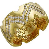 Жіноча золота каблучка з діамантами, 1656633