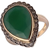Женское золотое кольцо с бриллиантами и агатом, 1673273