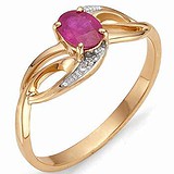 Женское золотое кольцо с рубином и бриллиантами, 1674809