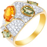 Женское золотое кольцо с бриллиантами и сапфирами, 1687865