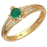 Женское золотое кольцо с бриллиантами и изумрудом, 1688633