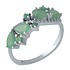 Женское серебряное кольцо с изумрудами и куб. циркониями - фото 1