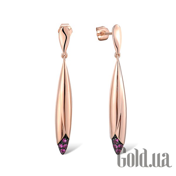 

Серьги с подвесками Lurie Jewelry, Золотые серьги с рубинами