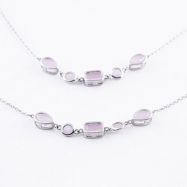 Серебряное колье с куб. циркониями