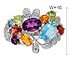 Женское золотое кольцо с бриллиантами и полудрагоценными камнями - фото 2