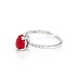 Женское серебряное кольцо с кораллом и куб. циркониями - фото 2