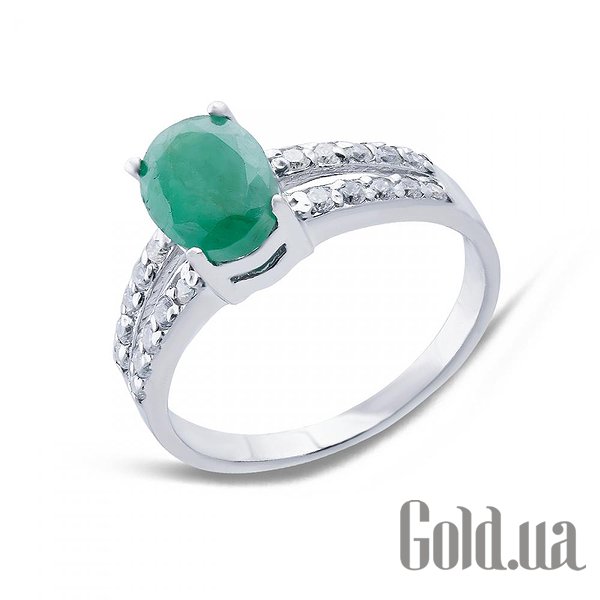 

Женские кольца Lurie Jewelry, Женское серебряное кольцо с изумрудом и куб. циркониями, 16