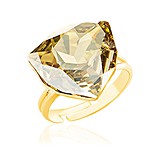 Кільце з кристалом Swarovski в позолоті, 1503034