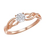 Золотое кольцо с бриллиантом, 1509434