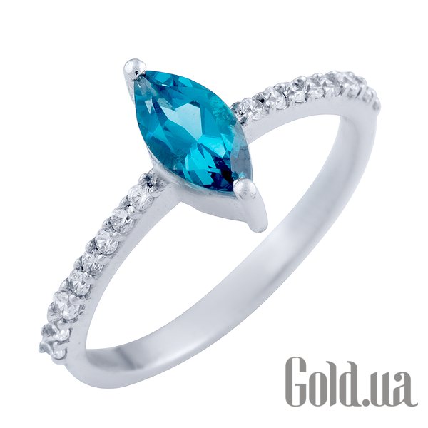 

Женские кольца Fresh Jewelry, Женское серебряное кольцо с топазом и куб. циркониями, 17