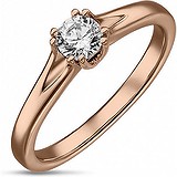 Золотое кольцо с бриллиантом, 1555002